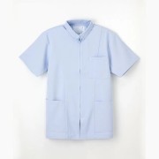 HO1957 ナガイレーベン ナースウェア ジャケット 男性用 半袖 襟付き ジップアップ 制菌加工 制電 吸水 防汚 透け防止 NAGAILEBEN 医療用 看護師 薬剤師 メンズ 男子 上衣 医務衣 白衣 ホワイト