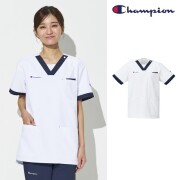 Champion チャンピオン 白衣 スクラブ メディカルウェア 男女兼用 HS8150 プルオーバー 肩口スナップ 制菌加工 透け防止 静電気防止 ストレッチ 吸水 速乾性 接触冷感性 工業洗濯 オンワード 医療用 医師 看護師 歯科医院 介護施設 整骨院 動物病院 リハビリ 理学療法士