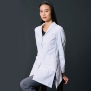 JK112 コシノジュンコ 住商モンブラン 診察衣 シングルボタン 女性用 長袖 丈短め 制菌加工 ストレッチ 軽量 透け防止 JUNKO KOSHINO 医療用 医者 医師 女医 ドクター レディース レディス