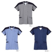 JM3132 ナガイレーベン 介護ウェア ニットシャツ 男女兼用 制電 吸水 防汚 涼しい 汗染み 動きやすい 前開き ファスナー スマホポケット NAGAILEBEN 医療用 看護師 ナースウェア ユニセックス ジャケット 白衣 上衣 医務衣 ネイビー  グレー
