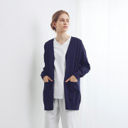 JS7001 ジルスチュアート ナースウェア ロングカーディガン 女性用 長袖 JILLSTUART 医療用 看護師 女子 レディース レディス 白衣  ナース服 ナースカーディガン 黒 紺 白 丈長目