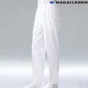 KES5163 ナガイレーベン ナースウェア パンツ 男性用 ゆったりストレート ツータック ゴムなし 前ファスナー センタープレス ポケット 制菌加工 制電 吸水 防汚 透け防止 NAGAILEBEN 医療用 看護師