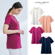 LW603 ローラ アシュレイ 住商モンブラン ナースウェア スクラブ 女性用 半袖 制菌加工 透け防止 吸汗速乾 制電 防汚 ストレッチ LAURA ASHLEY MONTBLANC ローラアシュレイ 医療用 看護師 女子 レディース レディス 白衣 ジャケット ナース服