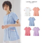 LW604 ローラ アシュレイ 住商モンブラン ナースウェア ジャケット 女性用 半袖 制菌加工 透け防止 制電 防汚 LAURA ASHLEY MONTBLANC ローラアシュレイ 医療用 看護師 介護 エステ レディース 白衣 チュニック 医務衣