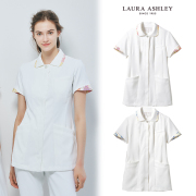 LW803 ローラ アシュレイ 住商モンブラン ナースウェア ジャケット 女性用 半袖 制菌加工 透け防止 吸汗 制電 防汚 LAURA ASHLEY MONTBLANC ローラアシュレイ 医療用 看護師 介護 エステ レディース レディス 女子 上衣 白衣 チュニック 医務衣