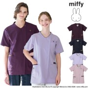MFC5862 miffy ミッフィー スクラブ 男女兼用 ナガイレーベン フロントファスナー 動きやすい ストレッチ  制菌加工 制電 吸水 防汚 大きいサイズ 小さいサイズ NAGAILEBEN 医療用 医師 看護師 上衣 医務衣 白衣 病院 医院 クリニック 小児科 介護施設 リハビリ