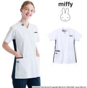 MFD5847 miffy ミッフィー スクラブ 男女兼用 ナガイレーベン フロントファスナー 動きやすい ストレッチ  透けにくい 制菌加工 制電 吸水 防汚 大きいサイズ 小さいサイズ NAGAILEBEN 医療用 医師 看護師 上衣 医務衣 白衣 病院 医院 クリニック 小児科 介護施設 リハビリ