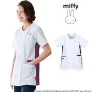 MFD5867 miffy ミッフィー スクラブ 男女兼用 ナガイレーベン フロントファスナー 動きやすい ストレッチ  制菌加工 制電 吸水 防汚 大きいサイズ 小さいサイズ NAGAILEBEN 医療用 医師 看護師 上衣 医務衣 白衣 病院 医院 クリニック 小児科 介護施設 リハビリ