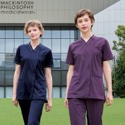 MPA3922 マッキントッシュフィロソフィー 男女兼用スクラブ MACKINTOSH PHILOSOPHY ユニセックススクラブ 白衣 看護師 メディカルジャケット 制菌加工 制電 ストレッチ 通気性 しわになりにくい 吸水 防汚