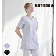 マリークワント MARY QUANT 背あて布プリント スクラブ白衣 UVカット 介護スタッフ 訪問介護 訪問看護 看護師 ナース ナースウェア 介護 ケアスタッフ 保育スタッフ 病院 医院 クリニック 介護施設 保育施設 ユニセックス メディカルウェア