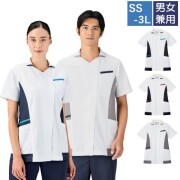 MS004 住商モンブラン スクラブ 半袖 男女兼用 襟付き 制菌加工 透け防止 吸汗 制電 防汚 ストレッチ MONTBLANC 医療用 看護師 ナース 白衣 医務衣 上衣 ナースジャケット
