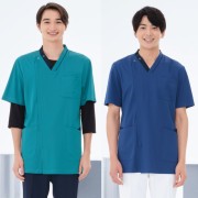 PD3491 ナガイレーベン ドクターウェア スクラブ 男性用 半袖 色落ちし