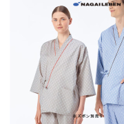 RG1451 ナガイレーベン 患者衣 じんべい型 男女兼用 七分袖 吸汗 業務用洗濯可 形態安定 NAGAILEBEN 医療用 患者 入院 検診 検査 院内着 ユニセックス パジャマ 寝巻 甚平型 上衣