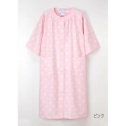 SRC361 ナガイレーベン 患者衣 マタニティワンピース 七分袖 女性用 業務用洗濯可 形態安定素材 NAGAILEBEN 医療用 病院 クリニック 院内着 入院 産婦人科 産科 パジャマ 寝巻 マタニティパジャマ 妊婦 プレママ ピンク ブルー 水玉