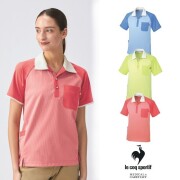 UZL3081 ルコックスポルティフ lecoqsportif ケアスタッフウェア ニットシャツ ポロシャツ 男女兼用 介護用 医療用 病院 医院 クリニック 施設 工業洗濯可 吸汗速乾