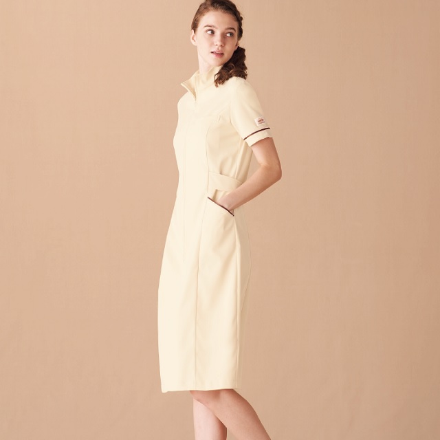 MK-0021 チトセ ミッシェルクラン ナースウェア ワンピース 女性用 透け防止 制電 ストレッチ 工業洗濯可 制菌加工 CHITOSE MICHEL KLEIN 医療用 看護師 エステ クリニック レディース レディス 