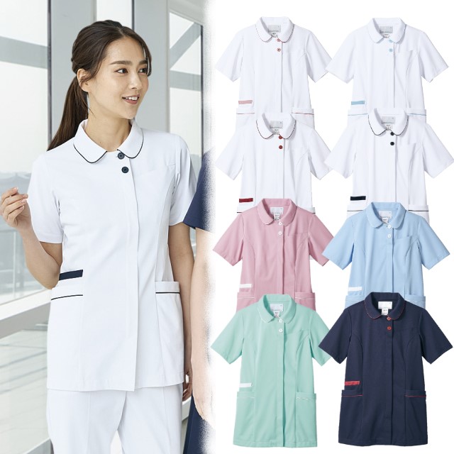 MN500 住商モンブラン ナースウェア ジャケット レディス 女性用 制菌加工 透け防止 制電 防汚 動きやすい 体型カバー MONTBLANC 医療用 看護師 歯科衛生士 ナース服 白衣 上衣 チュニック