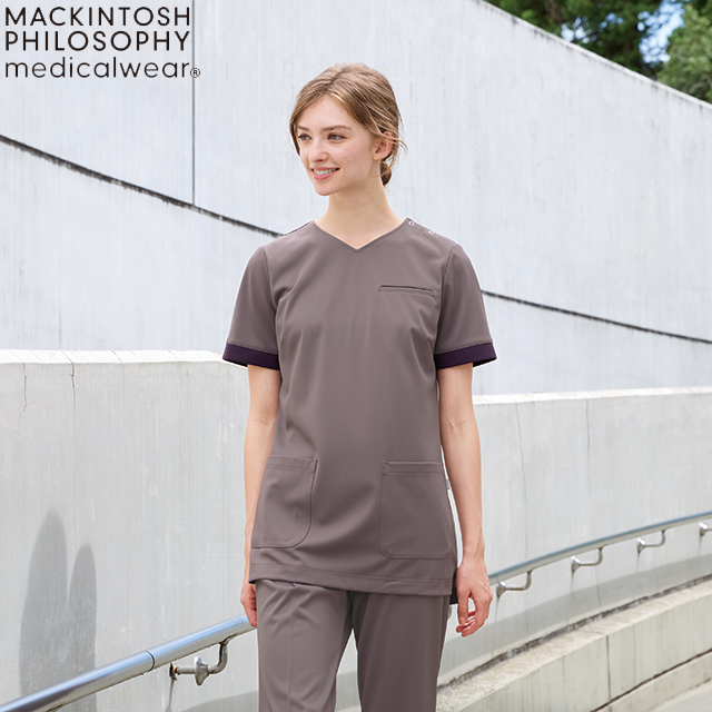 MPA3907 マッキントッシュフィロソフィー 女性用スクラブ MACKINTOSH PHILOSOPHY レディース スクラブ白衣 看護師 制菌加工 制電 ストレッチ 通気性 しわになりにくい 吸水 防汚