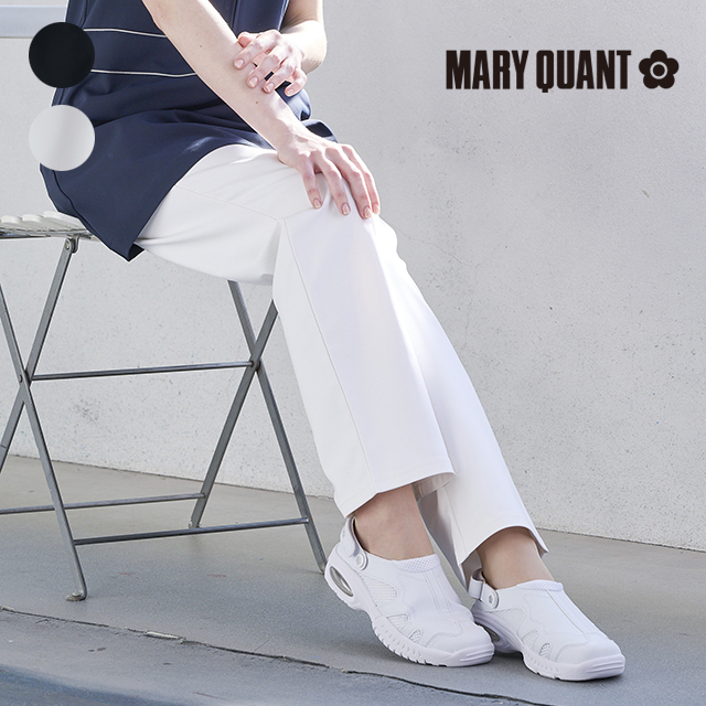 マリークワント MARY QUANT 総ゴムストレートパンツ ブラック ホワイト 介護スタッフ 訪問介護 訪問看護 看護師 ナース ナースウェア 介護 ケアスタッフ 保育スタッフ 病院 医院 クリニック 介護施設 保育施設 ユニセックス