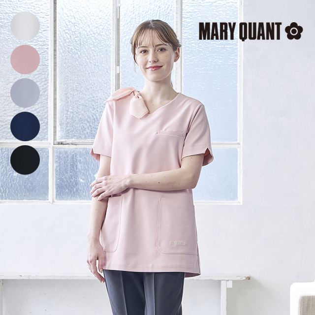 マリークワント MARY QUANT スクラブ白衣 スカーフ付き UVカット 介護スタッフ 訪問介護 訪問看護 看護師 ナース ナースウェア 介護 ケアスタッフ 保育スタッフ 病院 医院 クリニック 介護施設 保育施設 ユニセックス メディカルウェア