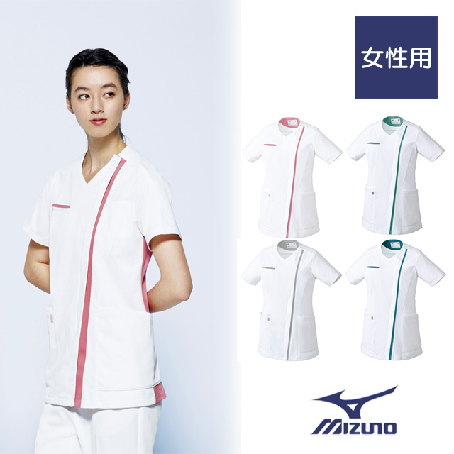 MZ-0235 チトセ ミズノ ナースウェア ジャケット 女性用 半袖 制菌 制電 透け防止 ストレッチ イージーケア 工業洗濯 CHITOSE MIZUNO 医療用 看護師 ナース ナースウェア ナースジャケット レディス レディース 女子 白衣 SS 3L 4L 5L