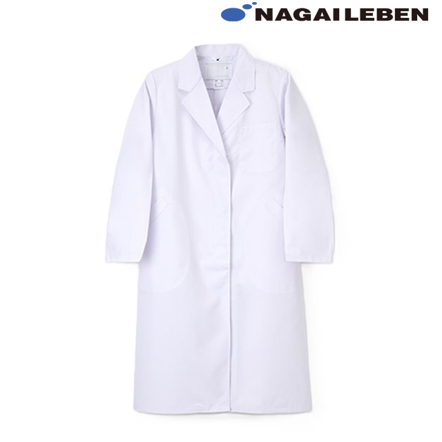 NP130 ナガイレーベン 診察衣 シングルボタン 女性用 長袖 比翼仕立て 吸水効果 袖口紐入り NAGAILEBEN 医療用 医師 医者 ドクター 薬剤師 レディース レディス 女子 薬局衣 ドクターコート ジャケット 