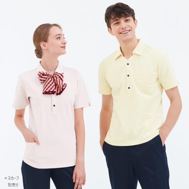 NX5252 ナガイレーベン 介護ウェア ニットシャツ 男女兼用 半袖 左胸ポケット 両脇ポケット 制菌加工 制電 吸水 防汚 業務用洗濯可 形態安定素材 NAGAILEBEN 医療用 看護師 ナースウェア ユニセックス