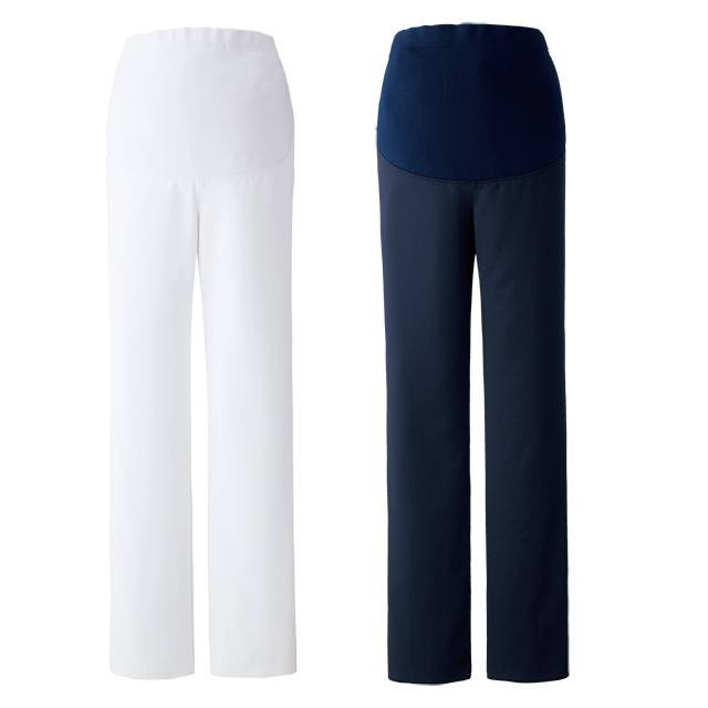 PO2034 オンワード マタニティ ナースウェア パンツ 女性用 制菌加工 静電気帯電防止 ストレッチ 透け防止 吸水 速乾 形態安定 ONWARD ラフィーリア Raffiria 医療用 看護師 レディース レディス ズボン スラックス ナースパンツ 紺 ネイビー 妊婦 プレママ