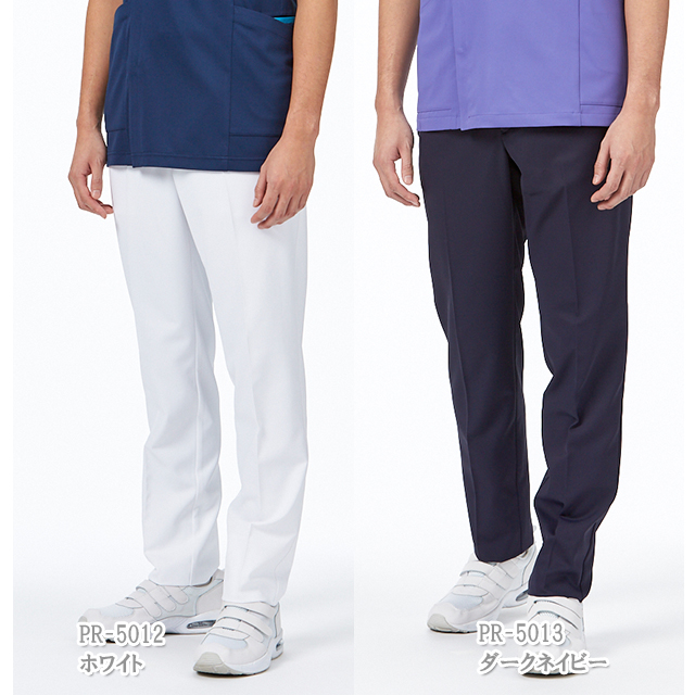 PR5012 オンワード ナースウェア パンツ 男性用 制菌加工 静電気帯電防止 ストレッチ 透け防止 防汚 吸水 速乾 形態安定 ONWARD 医療用 看護師 メンズ 男子 ズボン スラックス ナースパンツ 白 紺