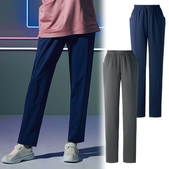 PR5019 オンワード ナースウェア パンツ 男女兼用 接触冷感 制菌加工 静電気帯電防止 ストレッチ 吸水 速乾 形態安定 両脇ポケット ONWARD 医療用 看護師 ユニセックス ナースパンツ ズボン スラックス