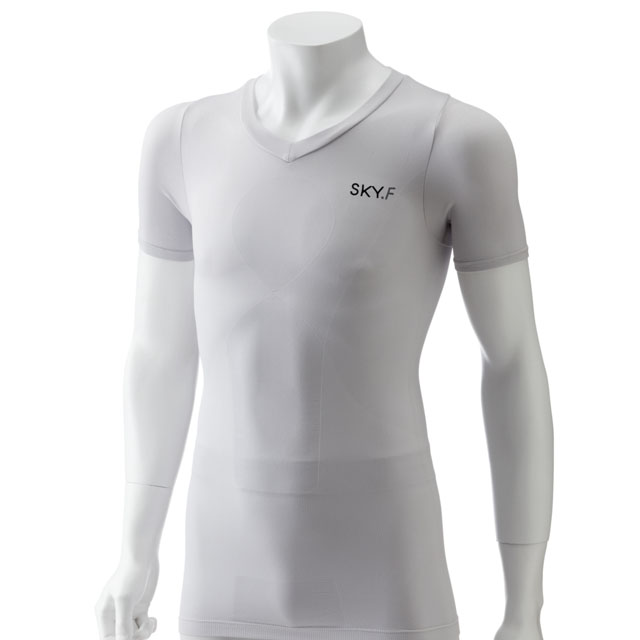 SKF7022 ナガイレーベン ナースウェア サポートインナー 男性用 半袖 NAGAILEBEN 医療用 看護師 介護 姿勢バランスを改善 医療従事者専用 スカイエフ メンズトップ メンズ 男子 肌着 インナー アンダーウェア 