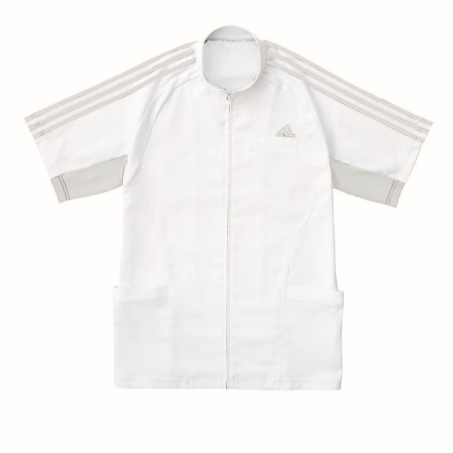 【50%OFF】【SALE】【返品交換不可】SMS603 adidas アディダス メンズジャケット KAZEN 白衣 ドクター 医師 ナースウェア 看護師 介護 男性用　病院 医院 ホワイト【特別価格】