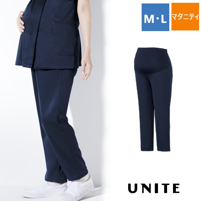 UN-0407 チトセ ユナイト マタニティ パンツ ウエストサイズ調節ゴム ウエストリブ 吸汗速乾 高通気 ストレッチ 制電 工業洗濯可 制菌加工 医療用 医師 看護師 介護 歯科 薬剤師 リハビリ 整体 妊婦 妊娠中 制服 ユニフォーム