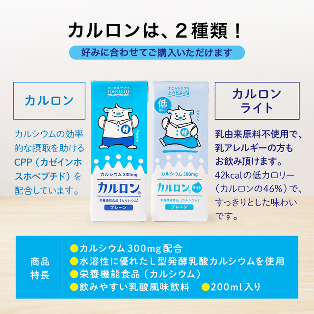 96本 高カルシウム飲料 カルロンライト 栄養機能食品 カルロンライト 200ml×24本｜低カロリー・高カルシウム飲料｜栄養機能