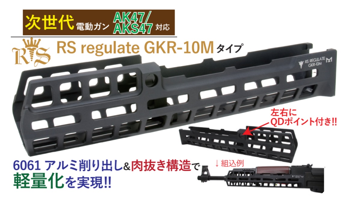 【特価】WIITECH マルイ 次世代 AK47 / AKS47用 RS GKR-10M タイプ M-LOK ハンドガード