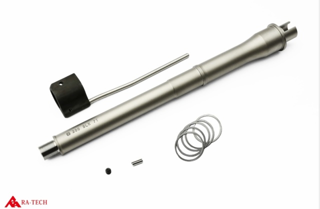 RA-TECH マルイ MWS用 NOVESKE ステンレスCNCアウターバレル 10.5インチ(Stainless Lightweight 300 Blackout)