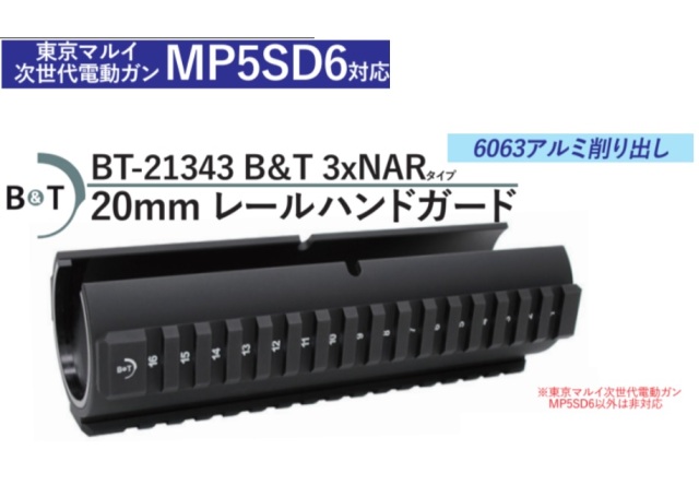 WIITECH マルイ 次世代 MP5SD6用 B&T 3xNAR タイプ 20mmレールハンドガード