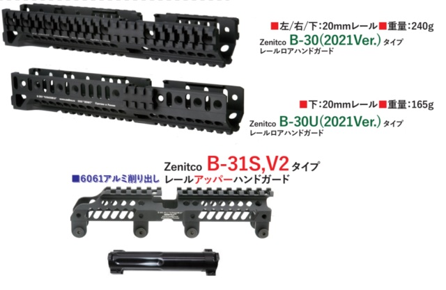 WIITECH マルイAKM GBB用Zenitco B31S V2 & B30/B30Uタイプハンドガード
