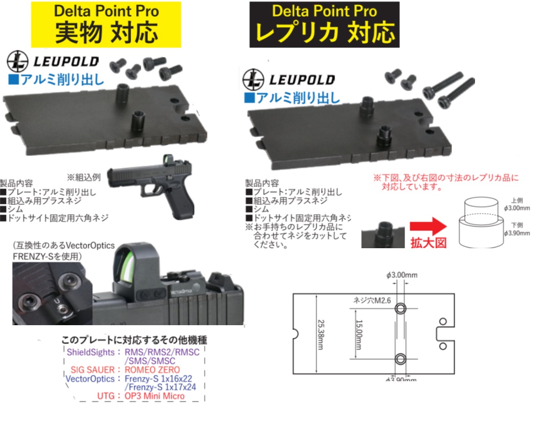 Bomber airsoft マルイ G17 Gen.5 MOS用 Leupold Delta Point規格ドットサイトマウント