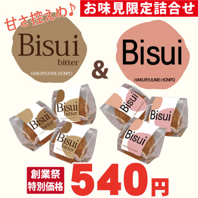 お味見限定詰合せ 紀州完熟南高梅　大人の冷菓 Bisui & Bisui bittr 個包装 大粒 各3個詰 びすい ビスイ　梅酒の梅 梅デザート 梅のお菓子 バレンタン ホワイトデー お中元