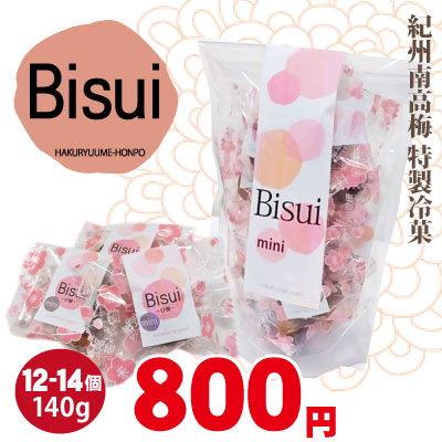 紀州完熟南高梅　大人の冷菓 Bisui mini 個包装 12~14個詰 yaku 140gびすい ビスイ　梅酒の梅 梅デザート 梅のお菓子　バレンタン ホワイトデー お中元 夏 ギフト