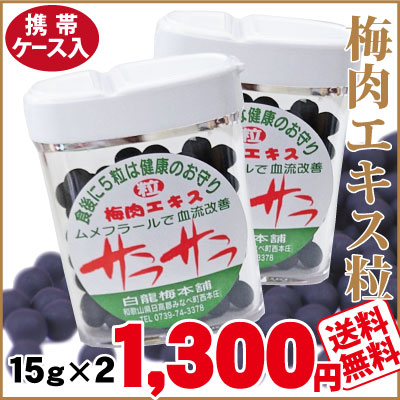 送料無料 お試し梅肉エキス粒15g×2個～メール便でお届けします。12g⇒15g増量♪