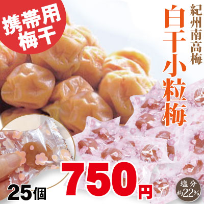紀州南高梅 白干小粒梅 ピロ包 25個 塩分約22％ 自家農園産 和歌山 みなべ 梅干し 保存食 熱中症対策