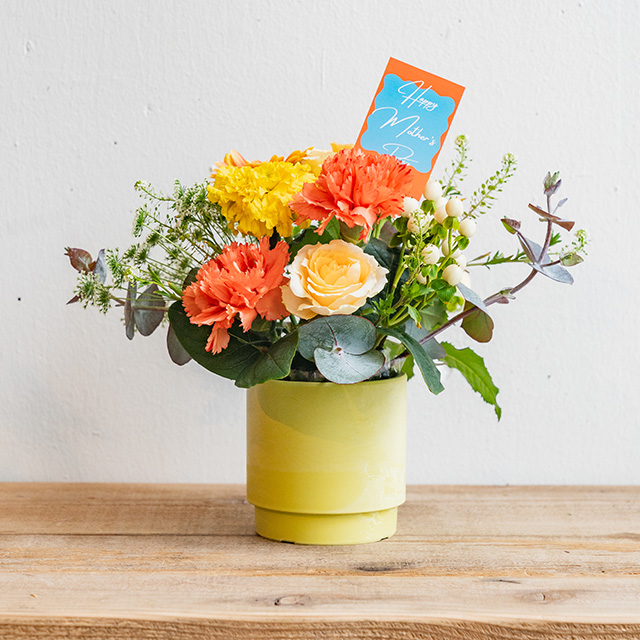 母の日ギフトB/Flower Arrangement M ( yellow&orange )