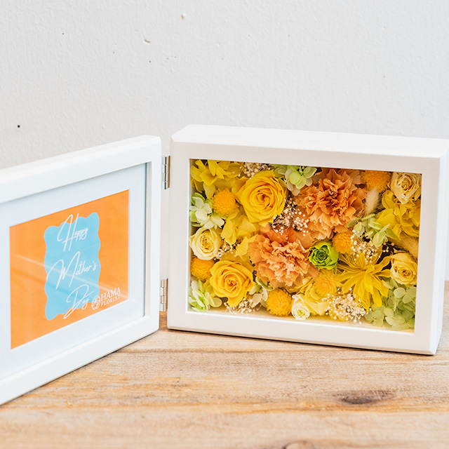 母の日ギフトE/Preserved Flower Flame L ( yellow&orange )