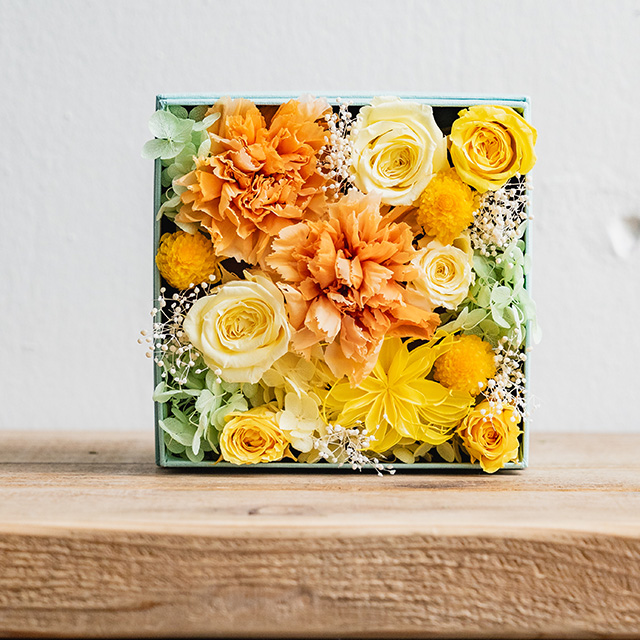 母の日ギフトH/Preserved Flower Box ( yellow&orange )