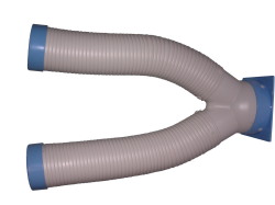 二口吹き出し冷風フレキダクトホースセット　ホース径90ｍｍｘ３ｍ