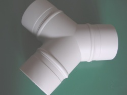 樹脂製分岐Ｙ管（ポリエチレン製）　100ｍｍダクトホース用　グレー　（型式　YK100）