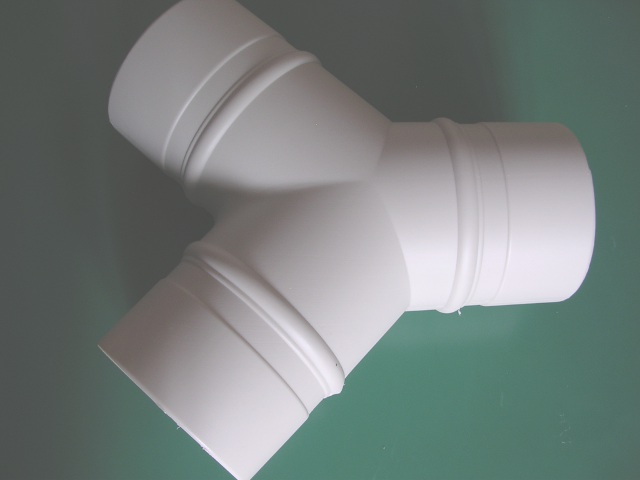 樹脂製分岐Ｙ管（ポリエチレン製）　100ｍｍダクトホース用　グレー　（型式　YK100）