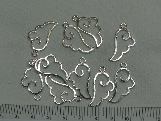 チャーム　天使の羽　(１０個入り)　シルバー